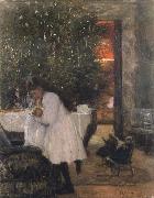 Franz Skarbina Berliner Christmas room oil painting
